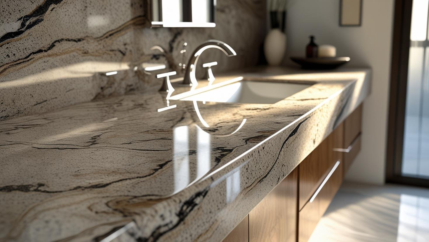 Granite used in a bathroom