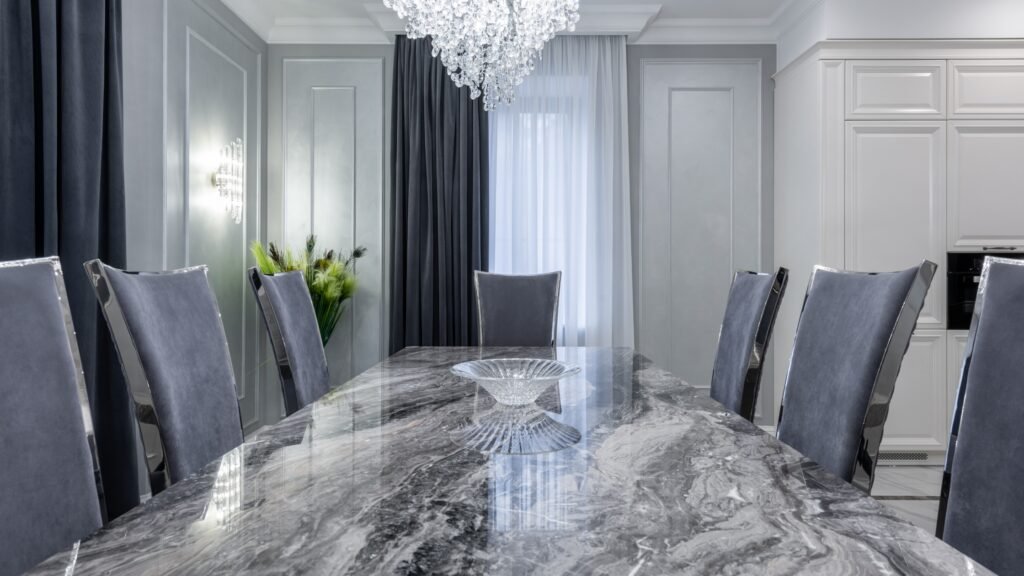Square marble table