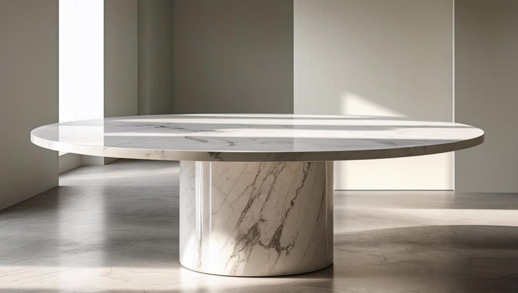 Classic white Carrara marble table