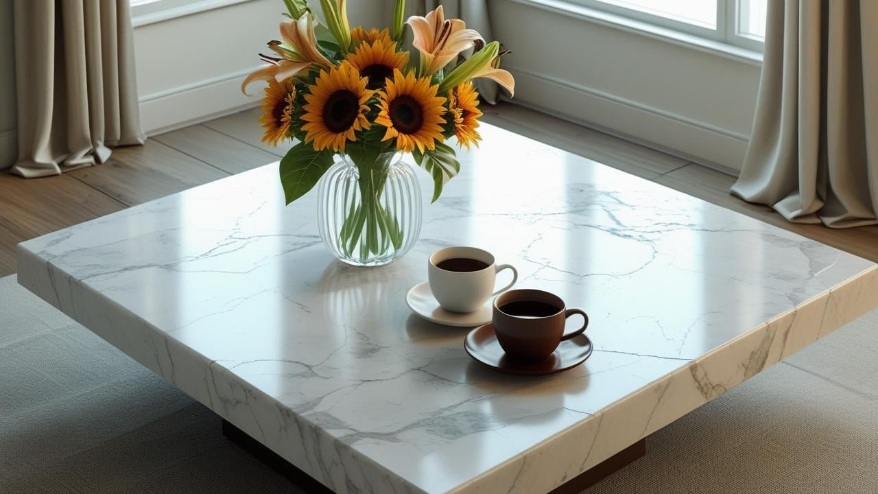 square marble coffee table