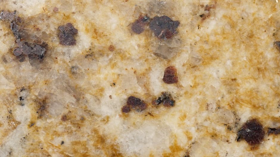 Engineered quartz kitchen countertop, showing the uniform speckled pattern of ground stone in resin